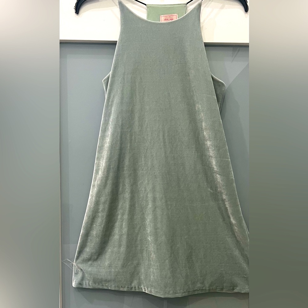 LOVE…ADY Velvet Mint Green Mini Dress Size XS